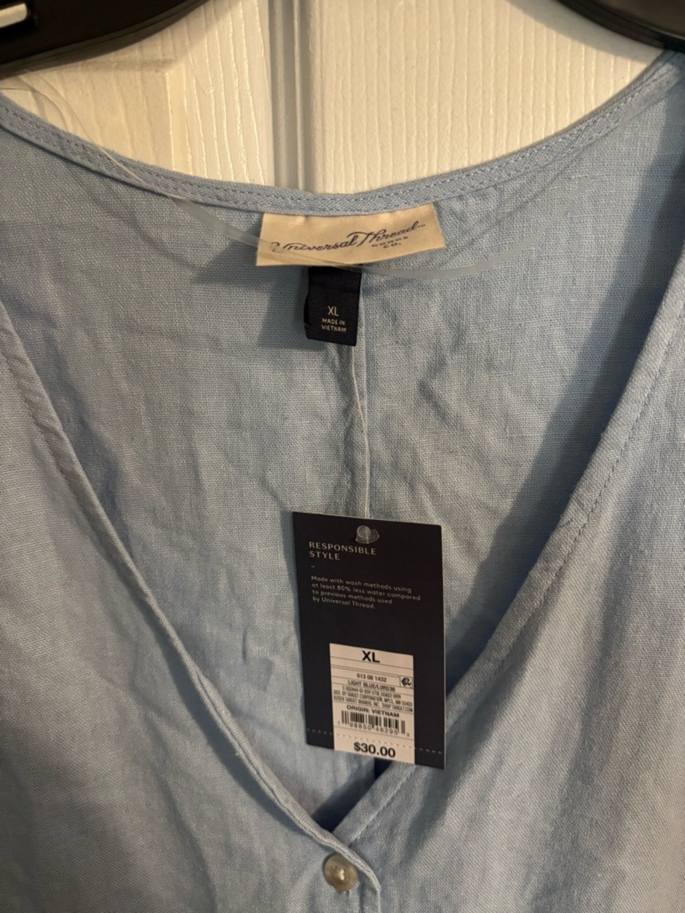 Universal Thread Light Blue Button-Front Mini Dress - Picture 2 of 2